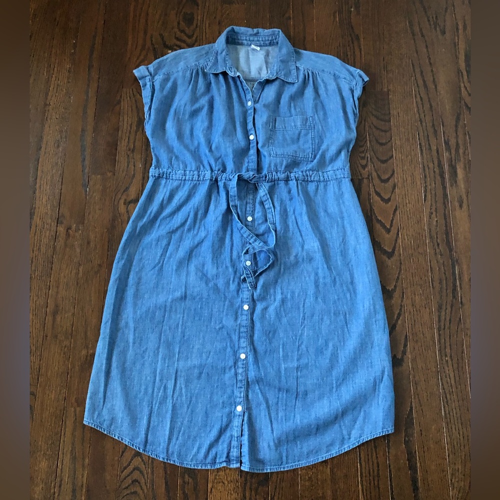 Old Navy Light Blue Denim Shirt Dress